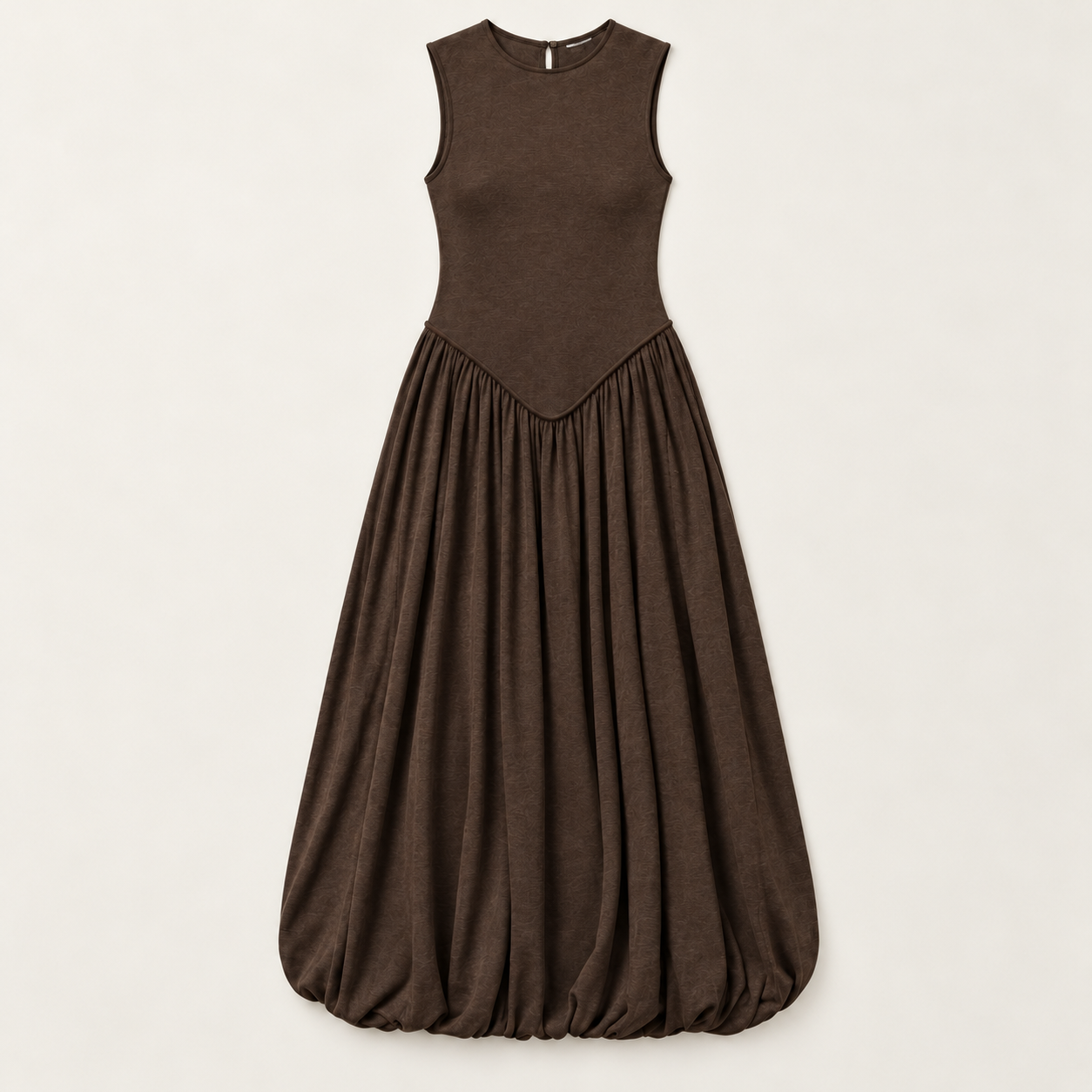 Semi-Transparent Dress With Puffed Hem