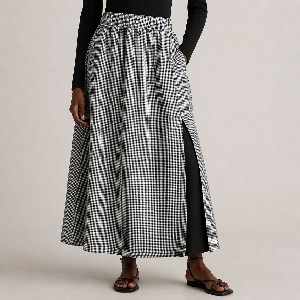 100% European Linen Maxi Skirt