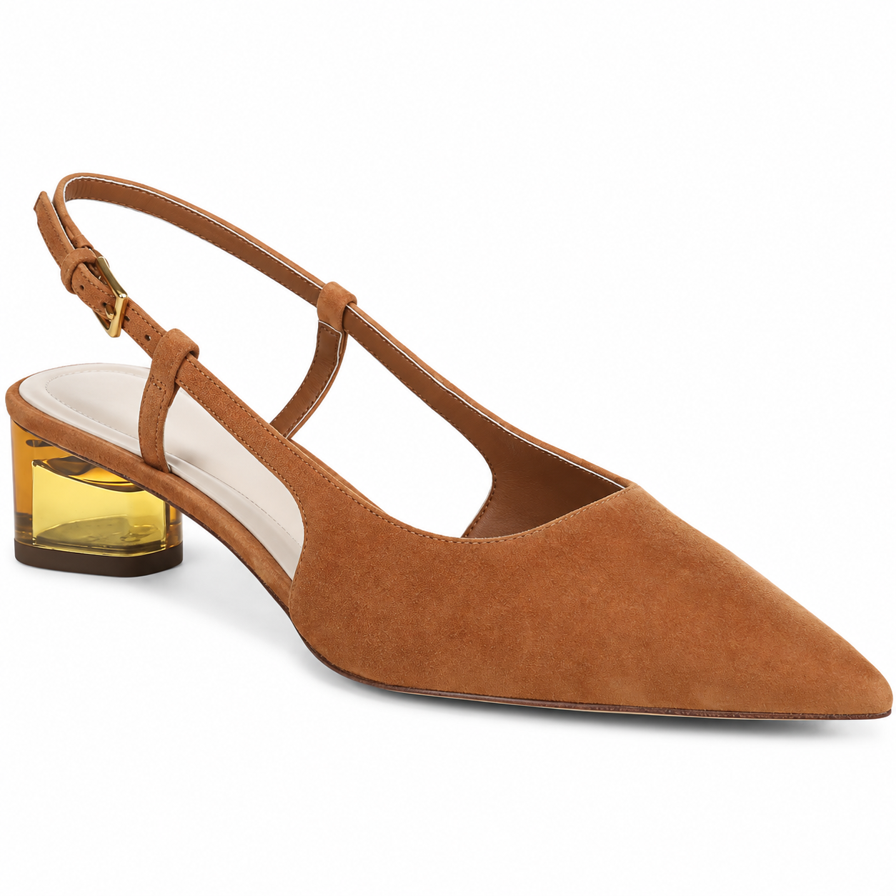 Franco Sarto Amelie Slingback Pointed Toe Pump — Saddle, 10 M