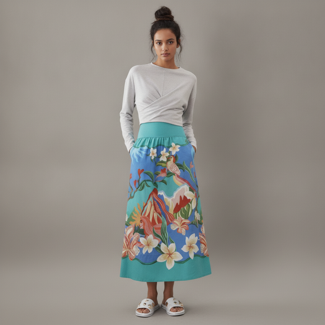 ASOS DESIGN long sleeve + Multicolor Garden Of Life + Charm Slide Sandal