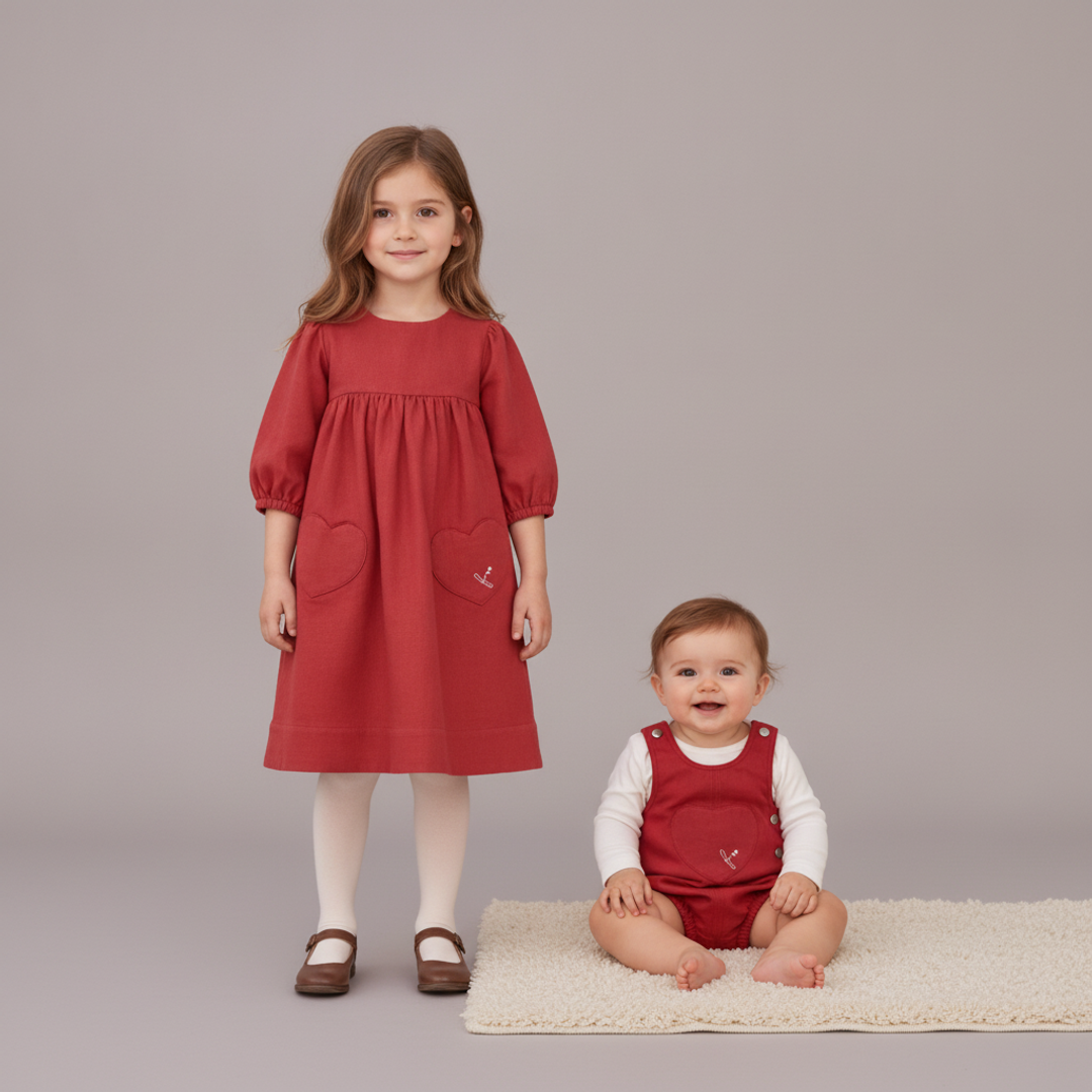Cherry Dress and baby