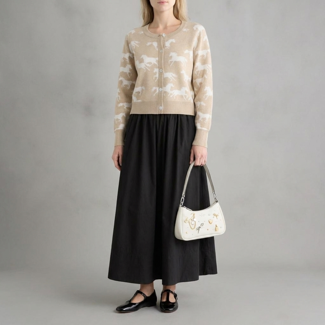Horse Cardigan + Petite 100% Organic Cotton + Franco Sarto Arden + Kayla Charmed Shoulder Bag