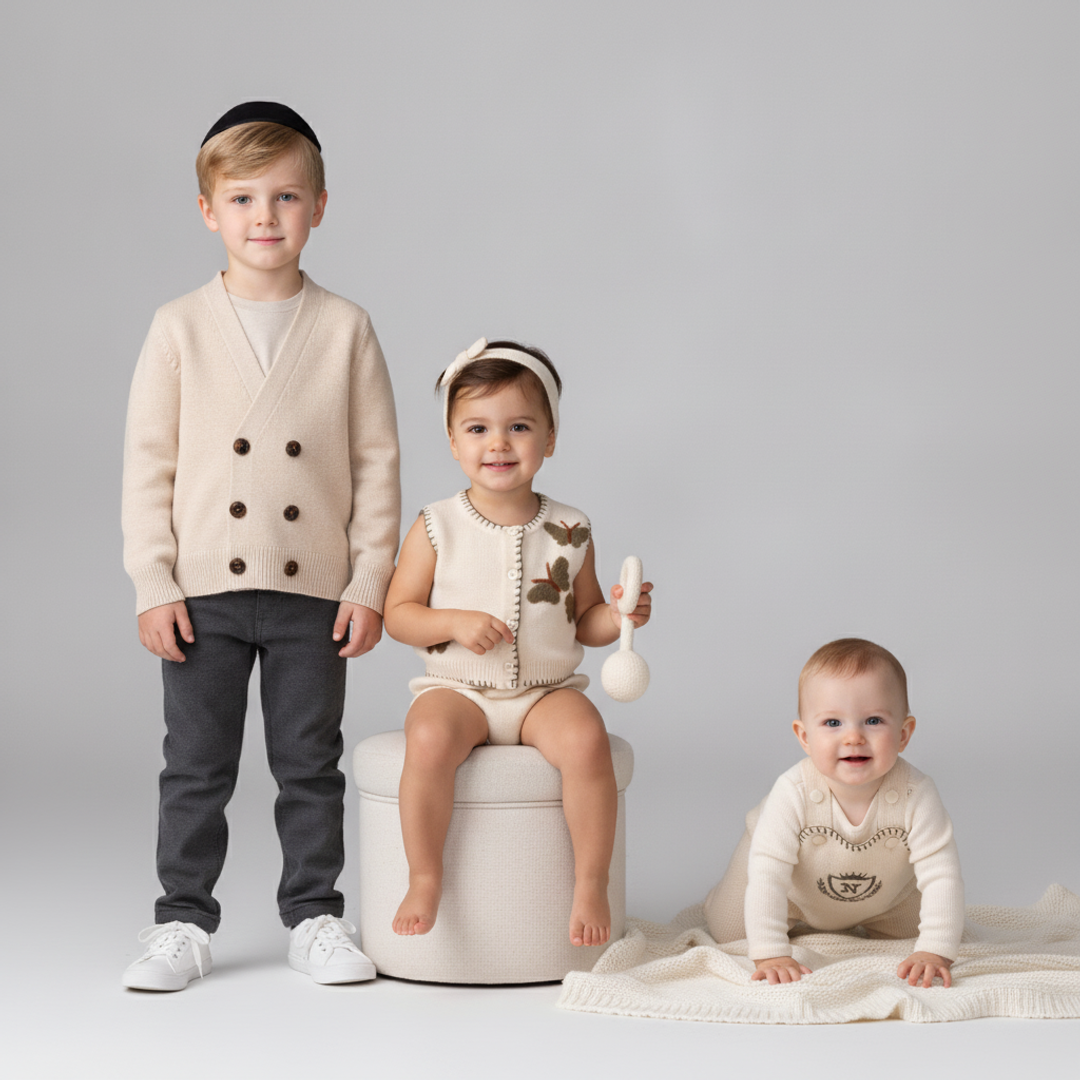 Ivory Black Sibling knits