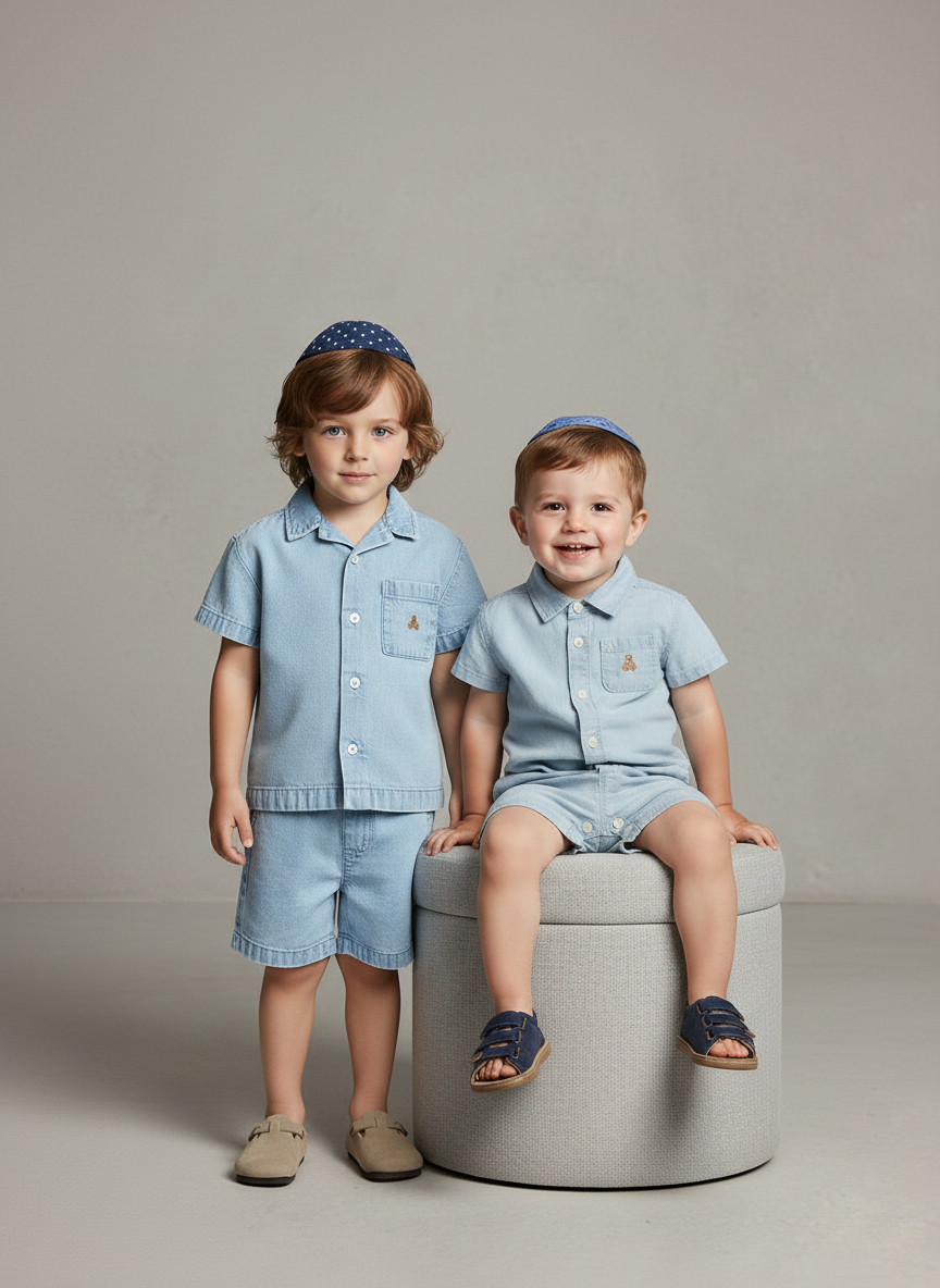 Brother baby denim set