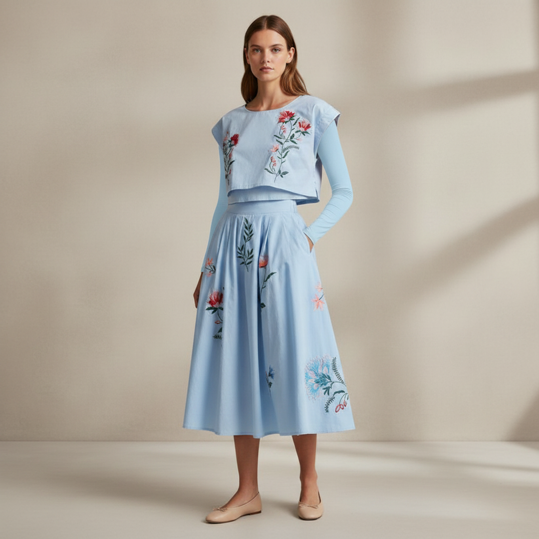 Abardsion Long Sleeve Fitted + Floral Sleeveless Fit Dress + Ted Baker Clara Flat