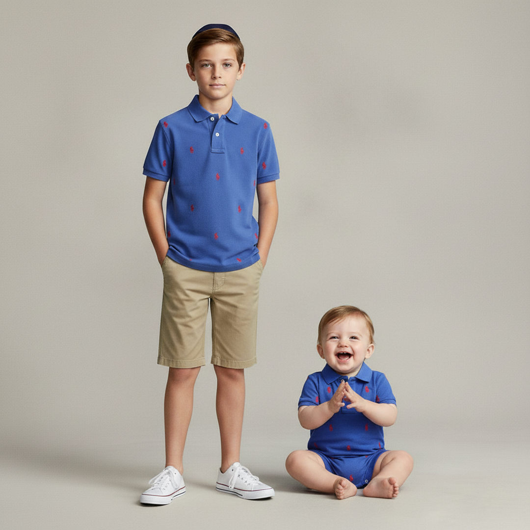 Ralph Lauren Big Boy/Baby Boy Matching Signature Pony Set