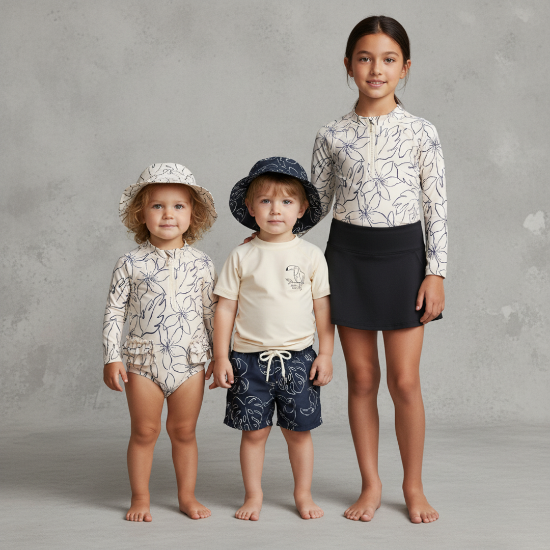 Floral Black Ivory Family Matching Set