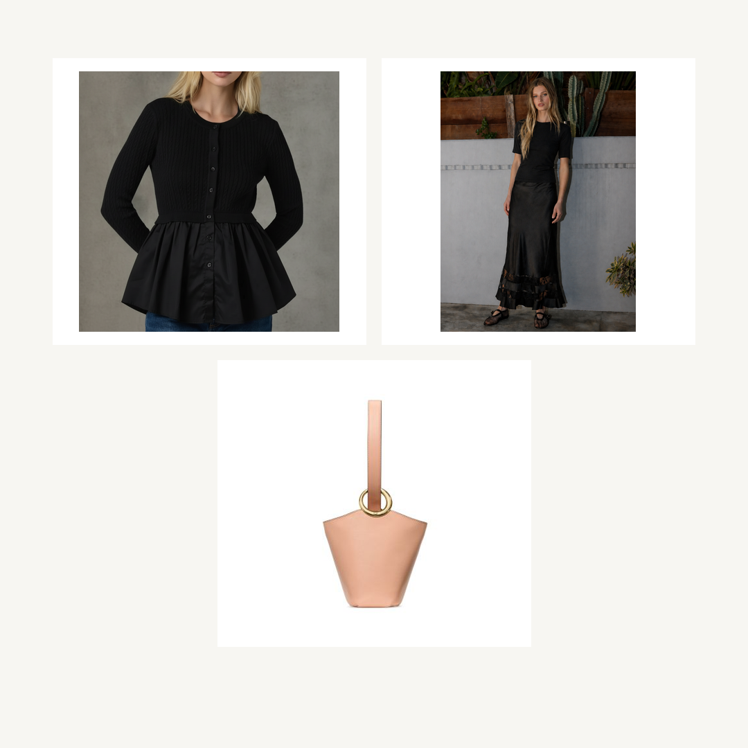 Mixed Media Peplum Top + Liora Skirt + Kate Spade New York