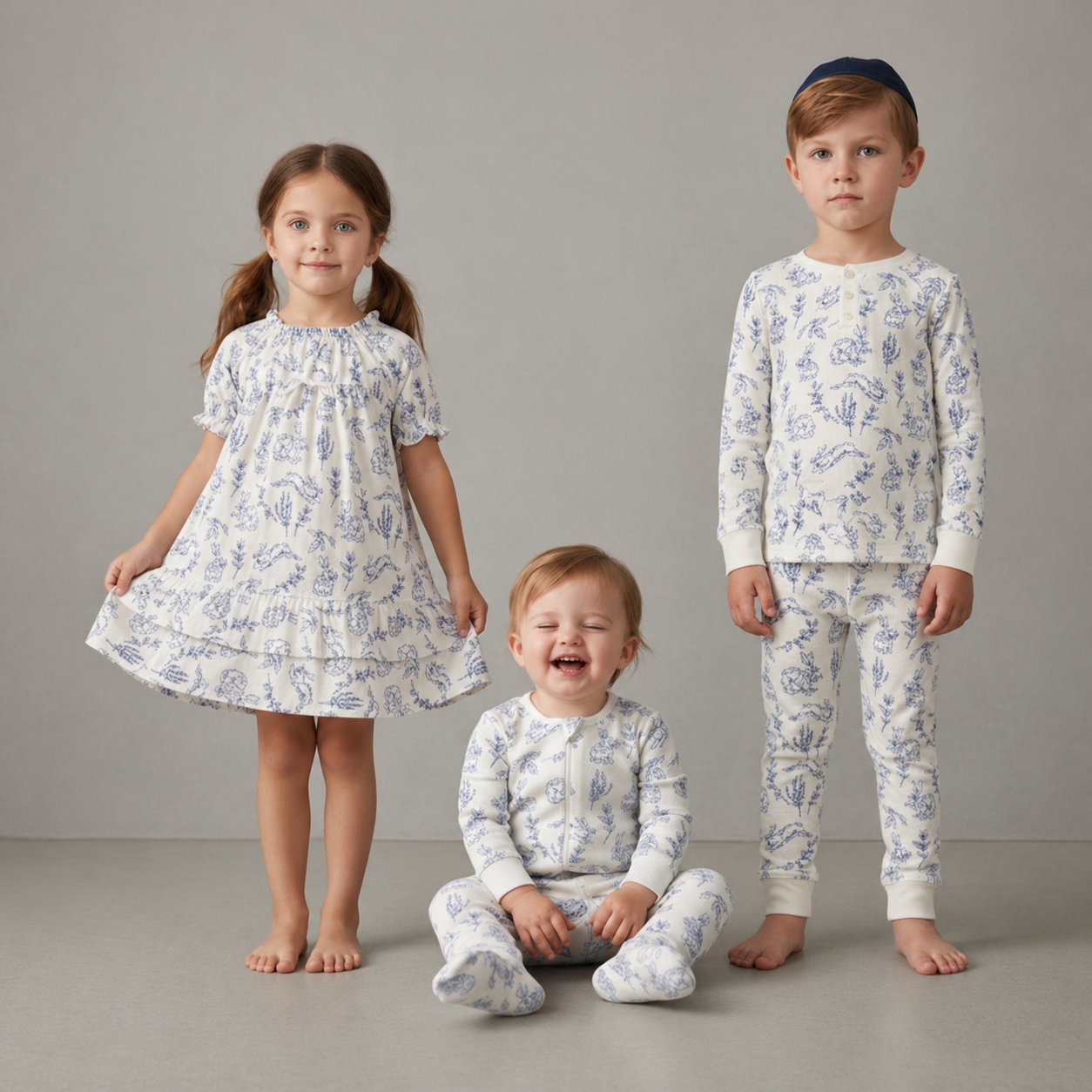 Gymboree Bunny Toile Pajamas - her/him/baby