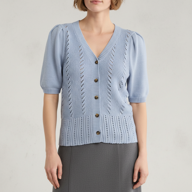 Pointelle Sweater Cardigan