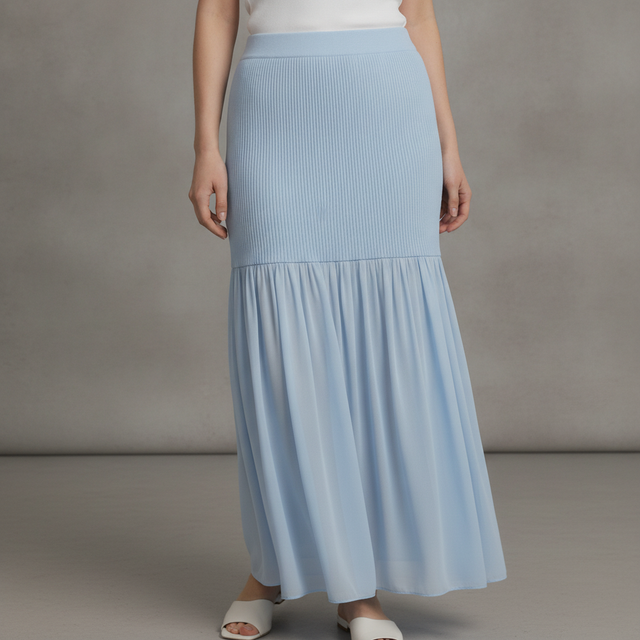 Halie Mixed Media Maxi Skirt