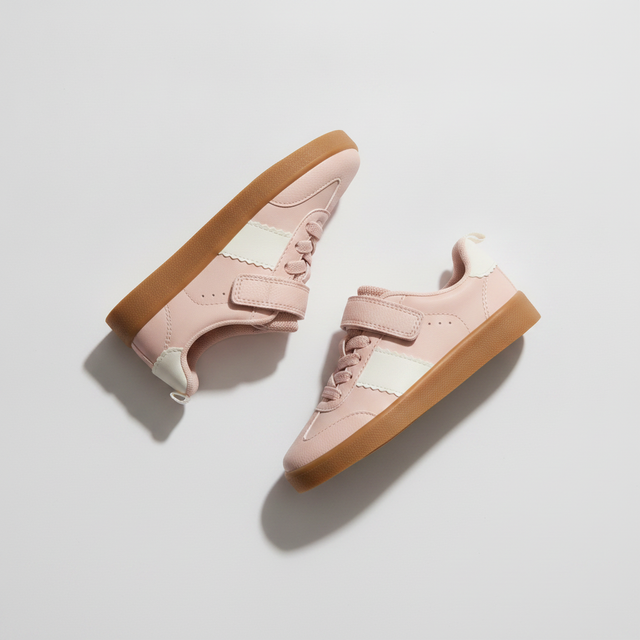 Pink Striped Kids Sneaks