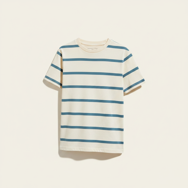 Boys' Short Sleeve Striped T-Shirt - Cat & Jack Cream S