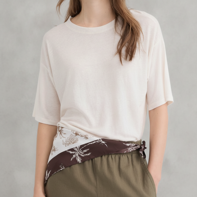 Linen Blend Modern Tee