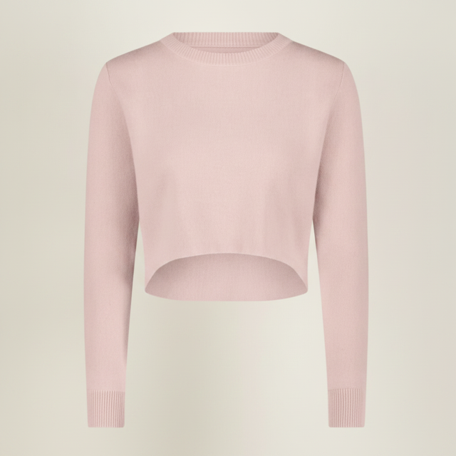 Crop Sweater Spring Knit - Baby Pink
