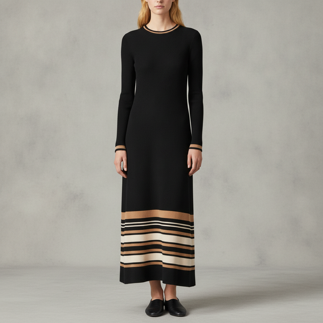 Landon Striped Knit Midi-Dress