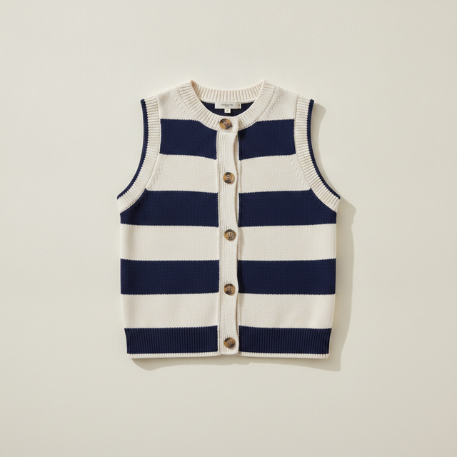 Sleeveless Button-Up Sweater