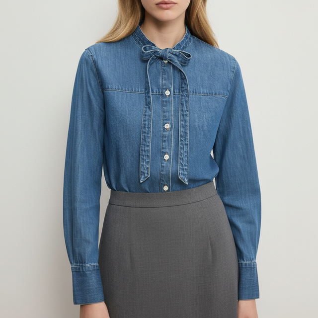 Gabby Denim Button-Down Shirt