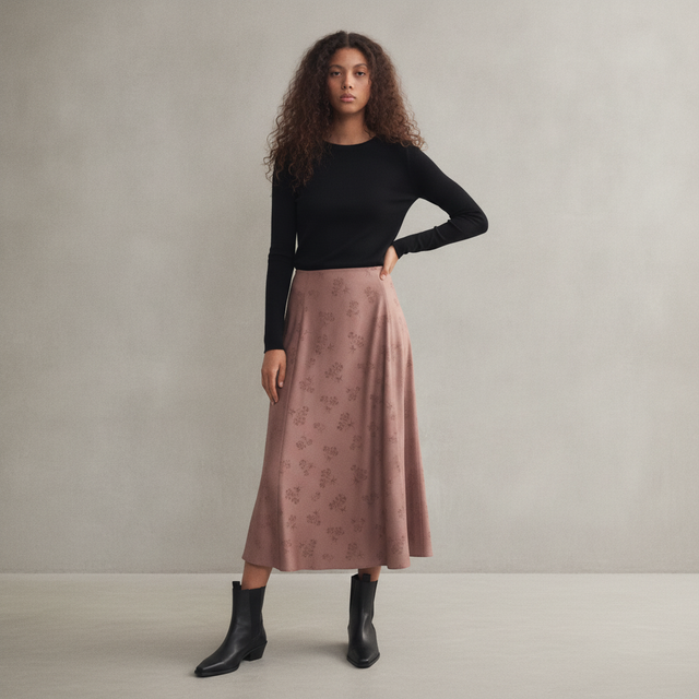 JACQUARD-WEAVE A-LINE SKIRT