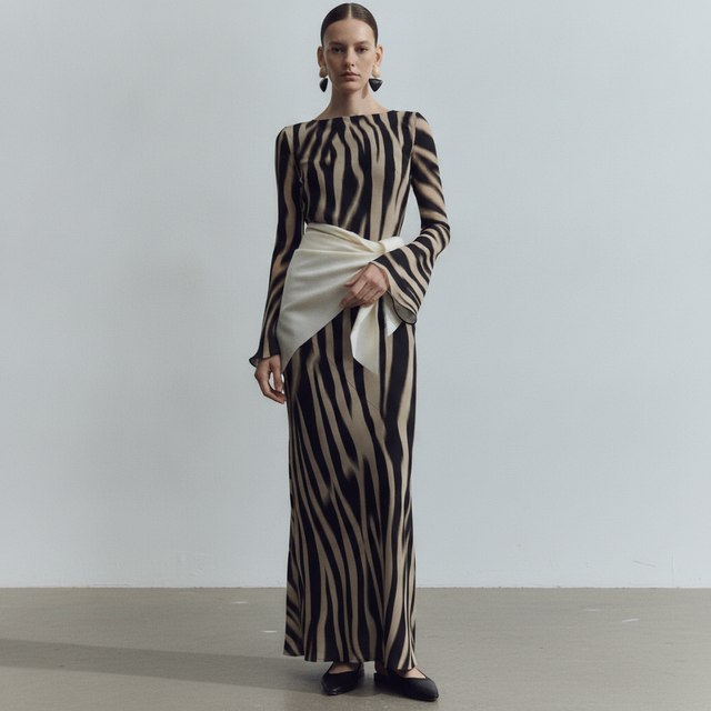 A-line animal-print dress