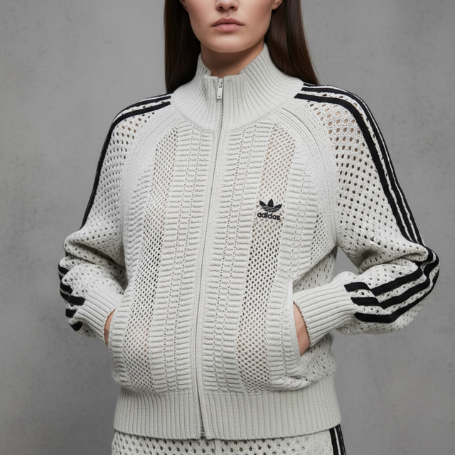 adidas Originals x ASOS regular fit knit track jacket in sage green