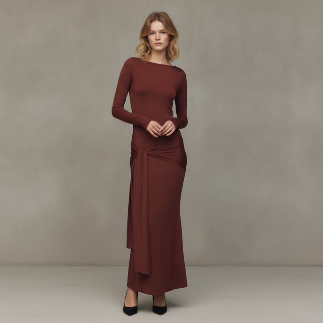 Tie-Detail Jersey Dress
