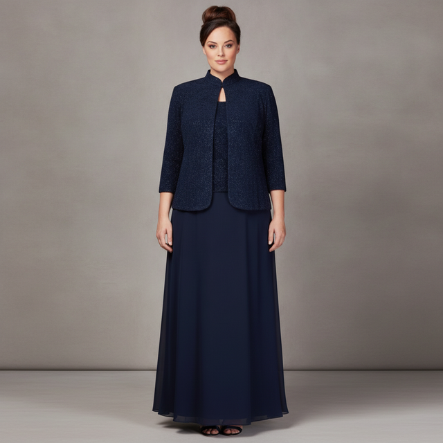 Alex Evenings Plus Size Glitter Jacket & A-Line Dress