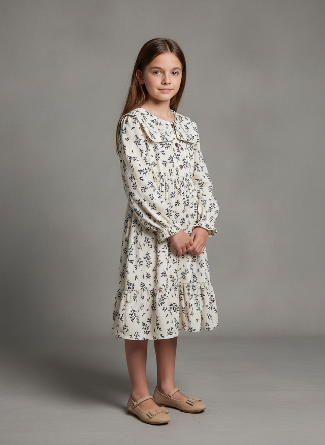 Ditsy Floral Lapel Dress
