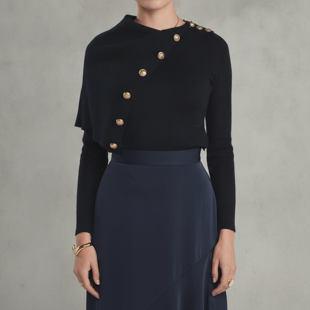 Cape Sweater w gold buttons