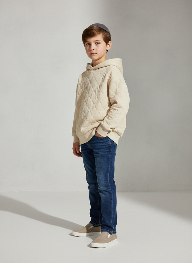 Oversized Quilted Hoodie for Boys