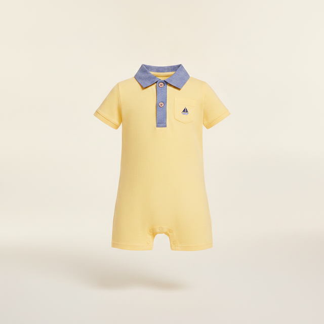 Baby Boys Embroidered Boat Romper
