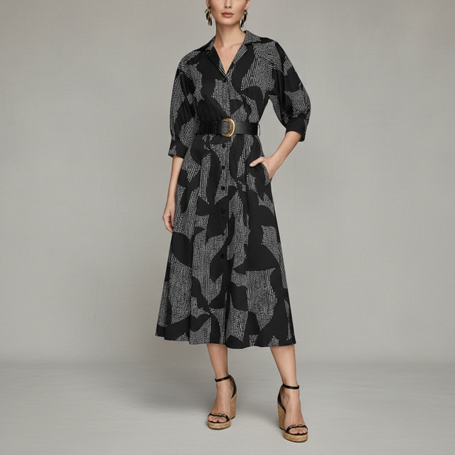 Sleeveless Belted Midi Dress
