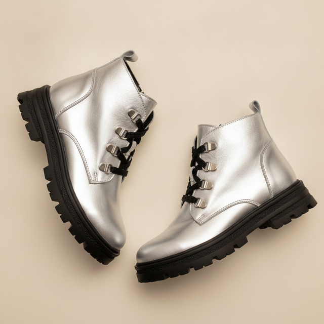 Blublonc Chunky Silver Boot