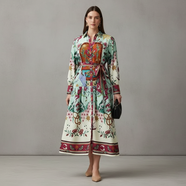 CITY CHIC Women's Plus Size Ezra Dreamscape Print Maxi Dress