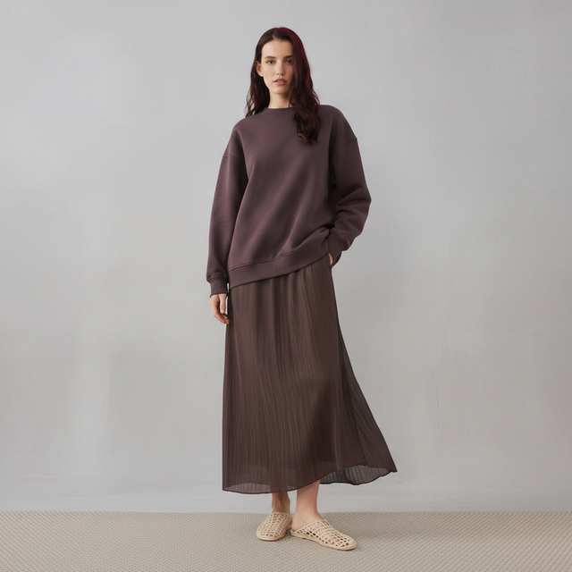 ASOS DESIGN hybrid sweater dress in chocolate