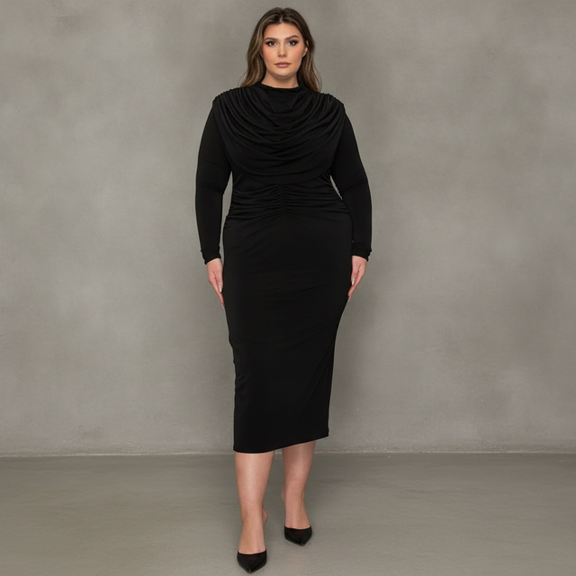 Plus Size Aurora Ruffled Bodycon Dress