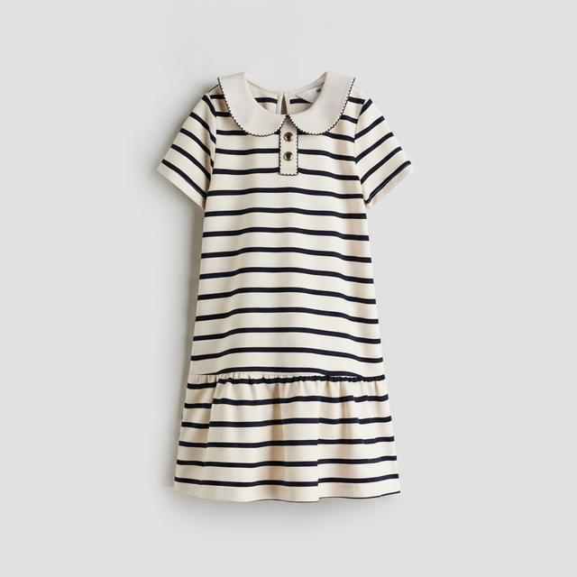 Picot-Trimmed Jersey Dress