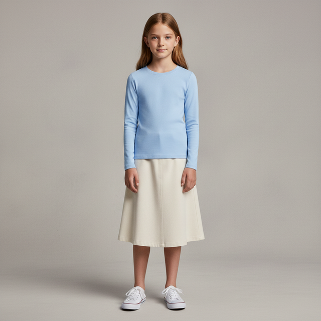 KEREDA Girls Long Sleeve Basic Tee