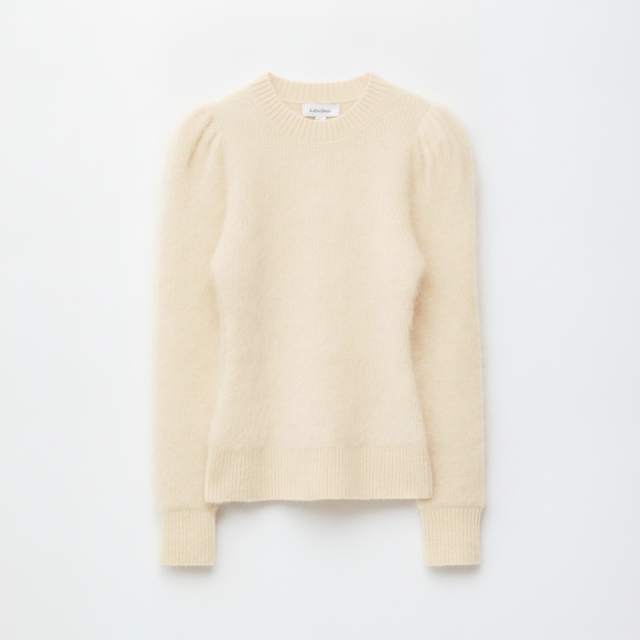 Mohair-Blend Puff-Sleeve Jumper - White