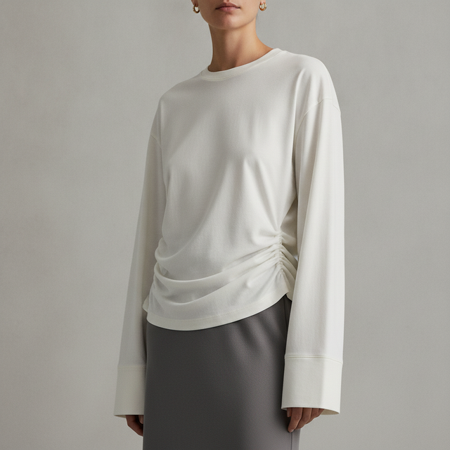 & Other Stories Heavyweight Oversized Wide Long Sleeve T-Shirt in White