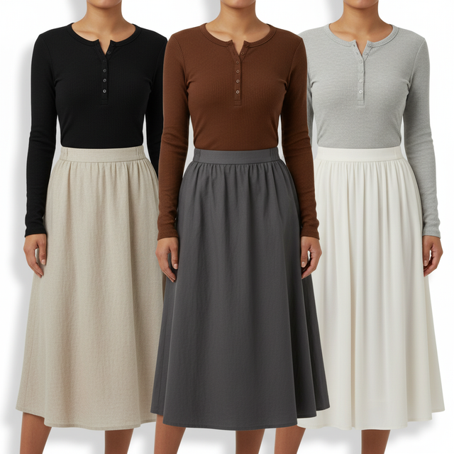 Misakia Ribbed Long Sleeve Henley Shirt