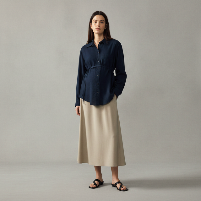Mama Linen-Blend Shirt