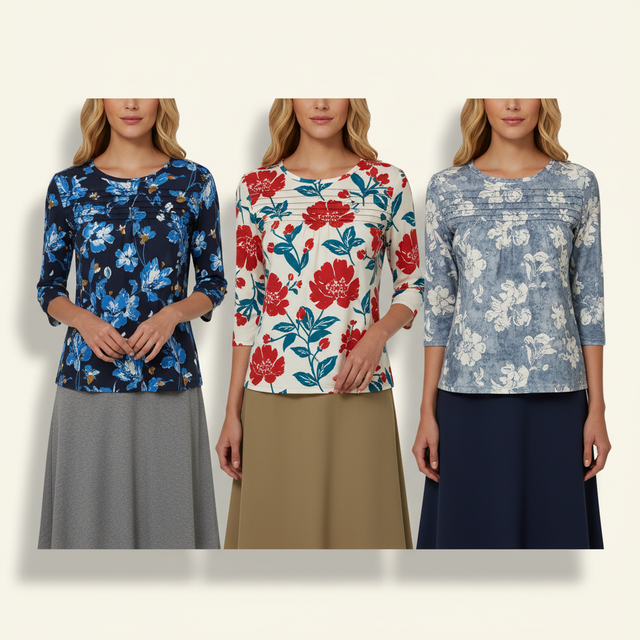Blingfit Floral Long Sleeve Blouse