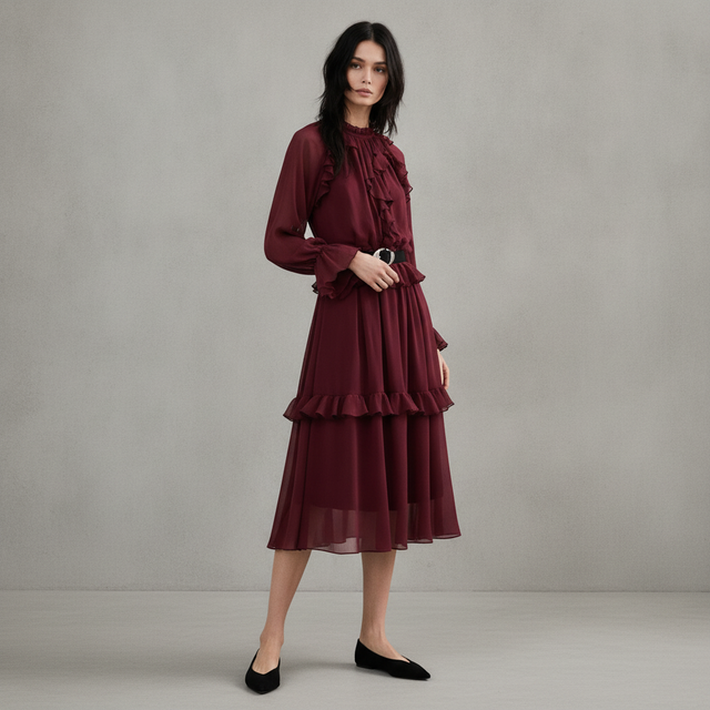 Long ruffled dress
