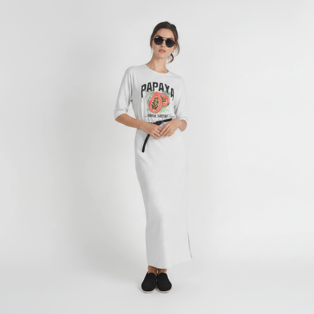 T-shirt Midi Dress- Papaya