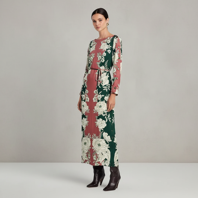 Farm Rio Pink Garden Midi Dress