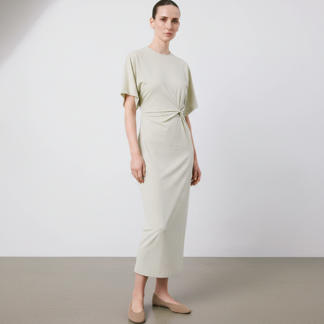 Side gathered details dress