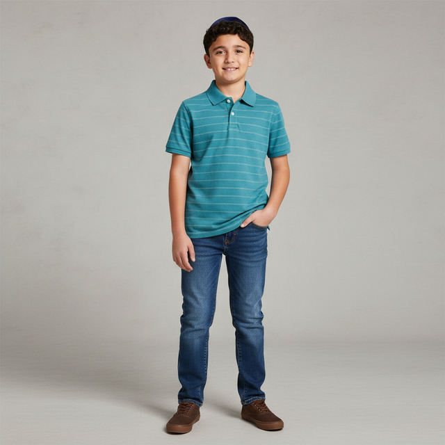 Boys' Short Sleeve Pique Striped Polo Shirt - Cat & Jack