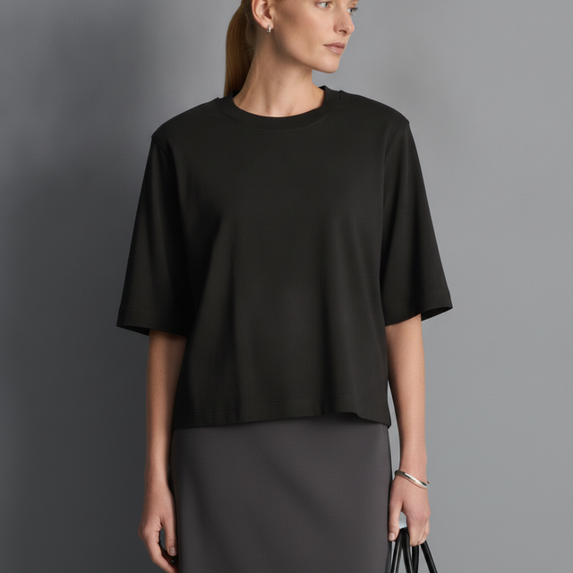 Pure Cotton Shoulder Pad Tee