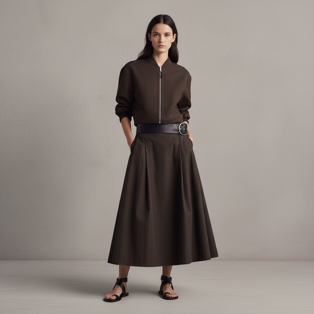 Flared midi-skirt
